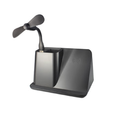 Настольный органайзер Mercury c беспроводной зарядкой и вентилятором Настольный органайзер Mercury c беспроводной зарядкой и вентилятором