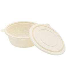 Набор супниц с крышкой из кукурузного крахмала, 600 мл, 50 шт.