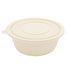 Набор супниц с крышкой из кукурузного крахмала, 600 мл, 50 шт.