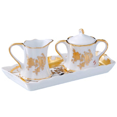 Набор Мелисса молочник и сахарница на блюдце