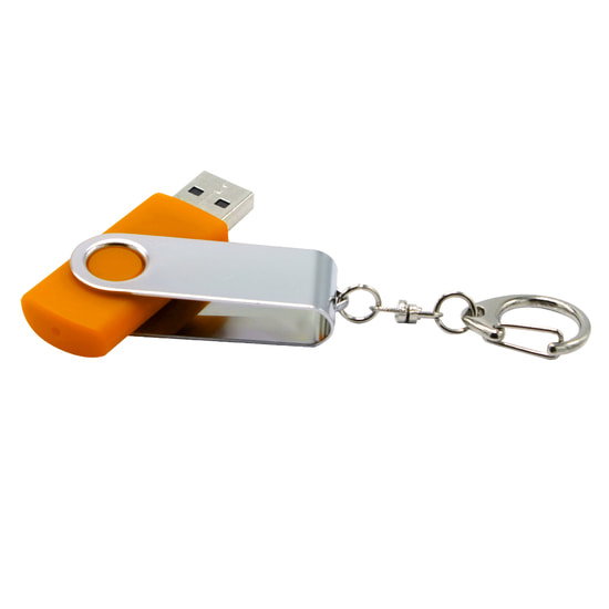 Флешка Twist 16 Гб в футляре, оранжевая