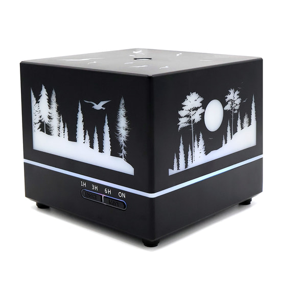 Светодиодный увлажнитель Wisdom с подсветкой гравировки, черный