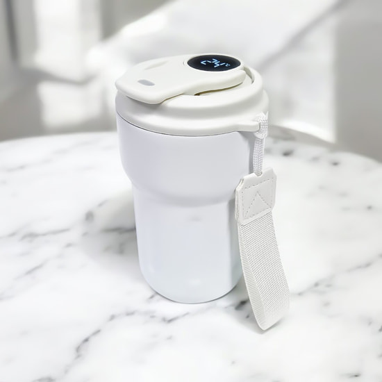 Термокружка Clive с дисплеем, белого цвета