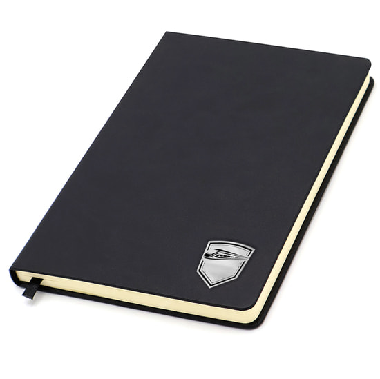 Ежедневник с шильдом-наклейкой - поезд, черный