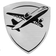 Шильд-наклейка самолет, серебро