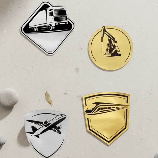 Шильд-наклейка поезд, золото