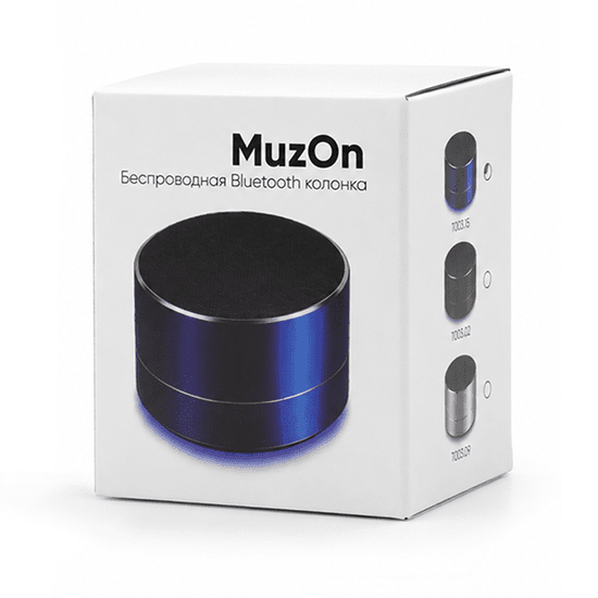 Беспроводная Bluetooth колонка MuzOn, серебристая