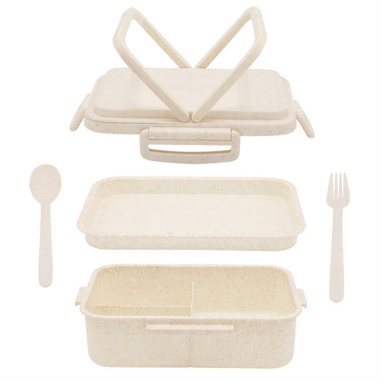 Ланчбокс (контейнер для еды) Inar из пшеничного волокна, бежевый.