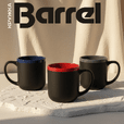 Кружка Barrel, софт-тач, чёрно-серая
