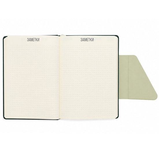 Ежедневник A5 недатированный Controsenso,в твердой обложке, темно-зеленый/фисташковый