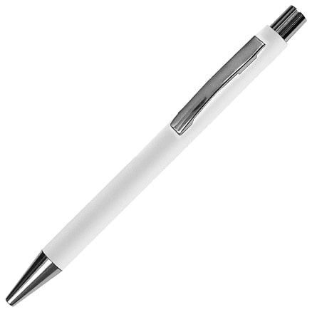 Ручка шариковая Flamingo, пластиковая, софт тач, белая