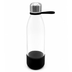 Бутылка стеклянная с манжетой и держателем Glassy