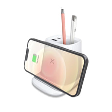 Настольный органайзер Limerick c беспроводной зарядкой и вентилятором Настольный органайзер Limerick c беспроводной зарядкой и вентилятором