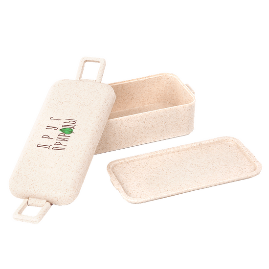 Ланчбокс (контейнер для еды) Bricker из пшеничного волокна, бежевый