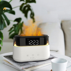 Светодиодный USB увлажнитель-ароматизатор Brava с часами с RGB подсветкой, белый