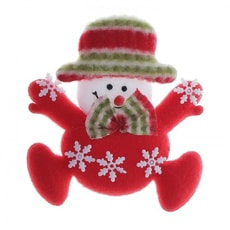 Мягкий магнит снеговик снежинка