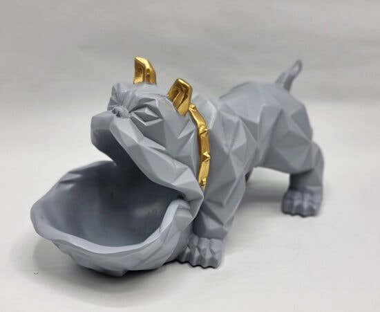 Статуэтка хранитель Бульдог, серый